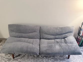 Gray Corduroy Convertible Futon Sofa Bed