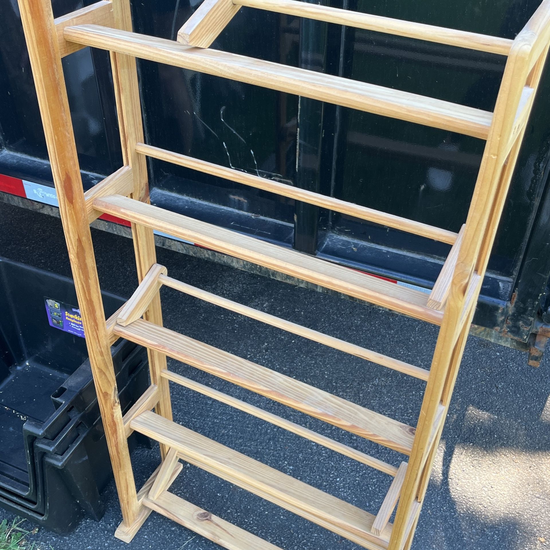 Wooden Shoe Rack Moving Everything Must Go!
