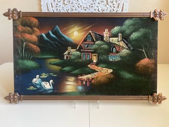 Vintage Velvet Painting “Bloom of Spring”