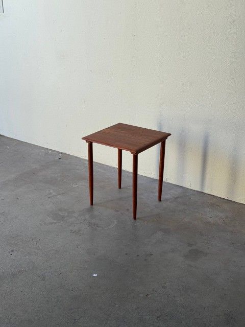 Mid-Century Danish Teak Square Side Table - Vintage End Table 1960s