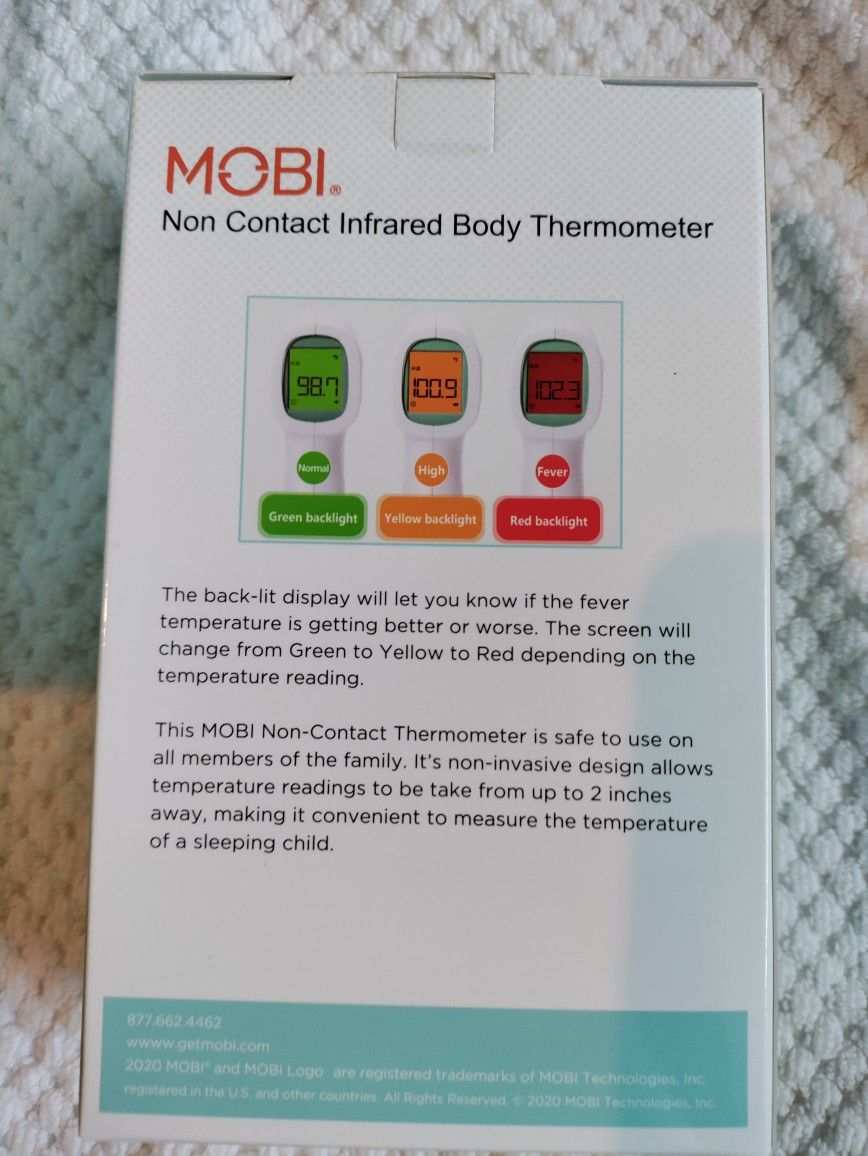 MOBI NON CONTACT INFRARED BODY THERMOMETER (4 PACK)