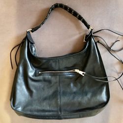 DKNY Shanna Medium Hobo Handbag Purse Black With Gold Accent Hardware