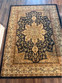 Persian-Style Area Rug, 5×7 (63"×85") — Polypropylene, Stain-Resistant — $50