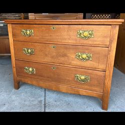 Antique 1800's 3 Drawer Dresser w/ Pegged Joints
