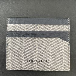 Grey Houndstooth Striped Leather Ted Baker Wallet