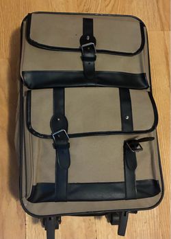 Rolling Carry-On Luggage with Buckle Straps