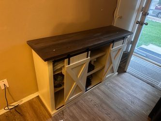 Farmhouse TV Console with Sliding Barn Doors