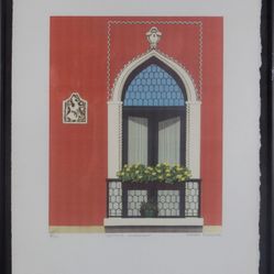 Sarah Schulte, "Gothic Window," L/E Signed & Numbered Serigraph with frame