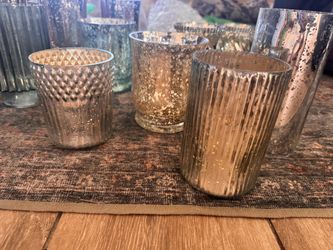 12 count- Mercury Glass Assorted Vases