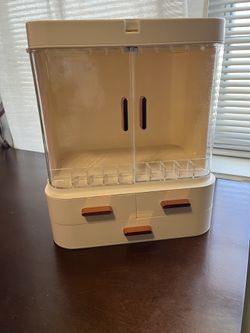 Makeup Organizer With LED Light Mirror 