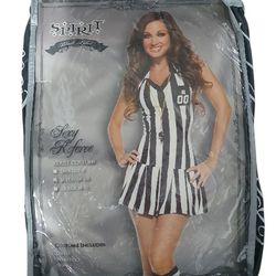 Sexy Referee Adult Woman's Halloween Costume. Size Medium. *Dress  *Whistle  *Socks.