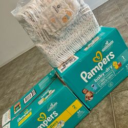 Pampers Diapers Size 1 & 2