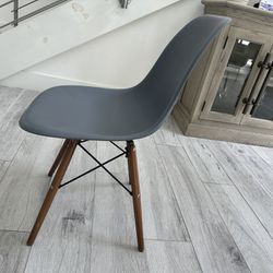 6 (six) Grey And Wood Dining Chairs