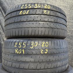 20” tires pirelli 255/30/20 semi new with free installation $200 both 