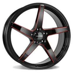 20x8 ENCORE 148 Gloss Black / Red Milling