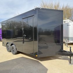 2026 New 8.5x16 TA3 Screwless Enclosed Trailer | Blackout | Spoiler Package | 7' Interior | 10k | .08 Polycor | Dexter Axles | 1030 (Black)