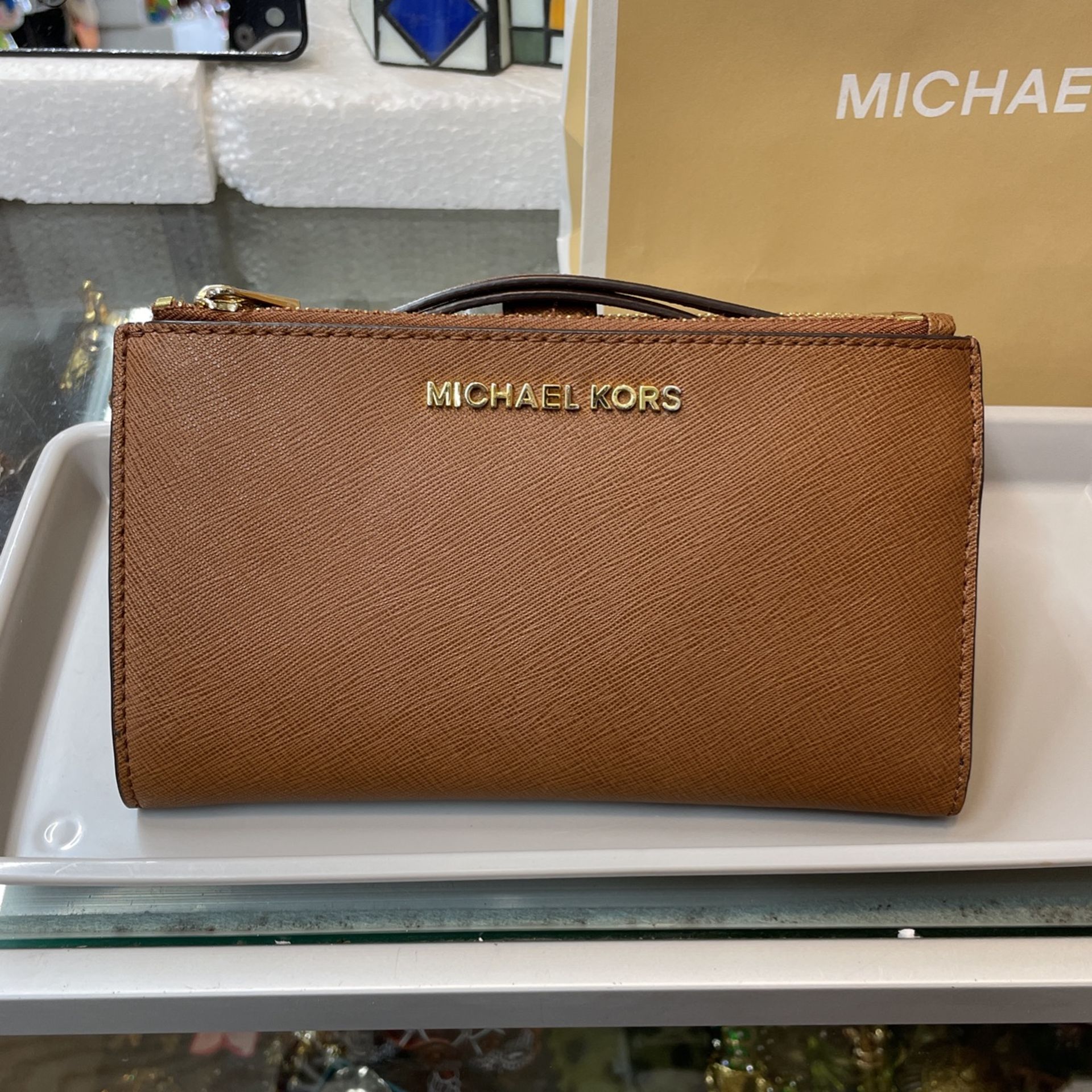 Michael Kors Brown Wallet With Wristlet