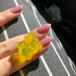 Cute gummy bears earrings in green color available