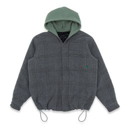 Hidden NY - Flannel Hoodie - Charcoal Grey - Size Medium