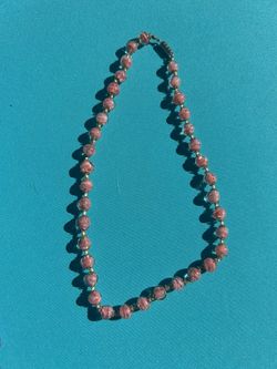 Italian Vintage 1950's Rare Pink Clear Millefiori Knotted Bead Necklace