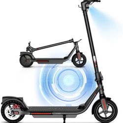 Electric Scooter - 8.5" Solid Tires, Quadruple Shock Absorption, Up to 19 Miles Long-Range, 19 Mph Top Speed, Portable Folding Commuting Scooter for A