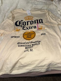 Corona Graphic Tee - Cream with Black & Yellow Logo