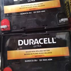 Duracell Ultra 12v Sealed Battery's. 35ah