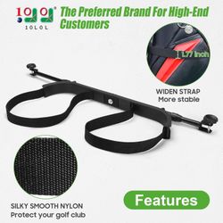 10L0L Upgraded Golf Bag Stand Attachment, Adjustable Rear Cart Bag Holder for Yamaha, EZGO and Club Car, No-Drilling Required Club Rack with Etra Stra