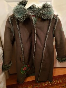 Catimni girls suede coat size 8