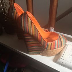 Orange multicolored wedge