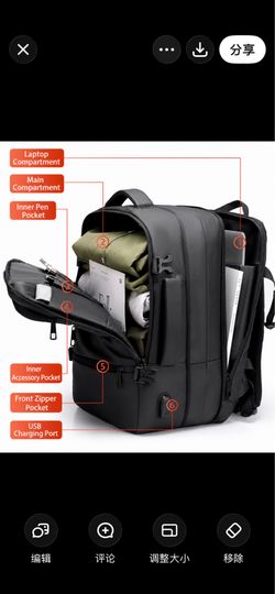 $28 Brand New Large 17.3” Laptop Backpack – TSA Lock, USB Port, Expandable 3.9”, Water-Resistant Oxford Fabric