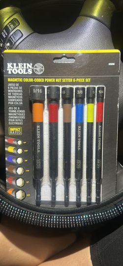Klein Tools Magnetic Color Coded Power Nut Setter 6 Pc 