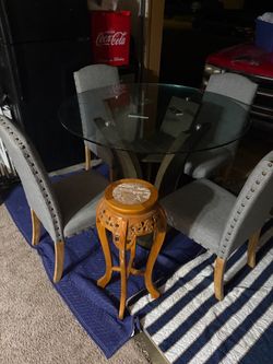 Table and four chairs