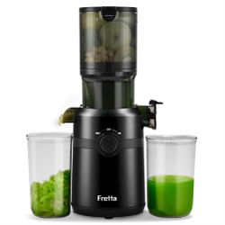 Cold Press Juicer Machines,Fretta Slow Masticating Juicer Machines With 4.25" Large Feed Chute,Fit Whole Fruits & Vegetables Easy Clean Self Feeding,H
