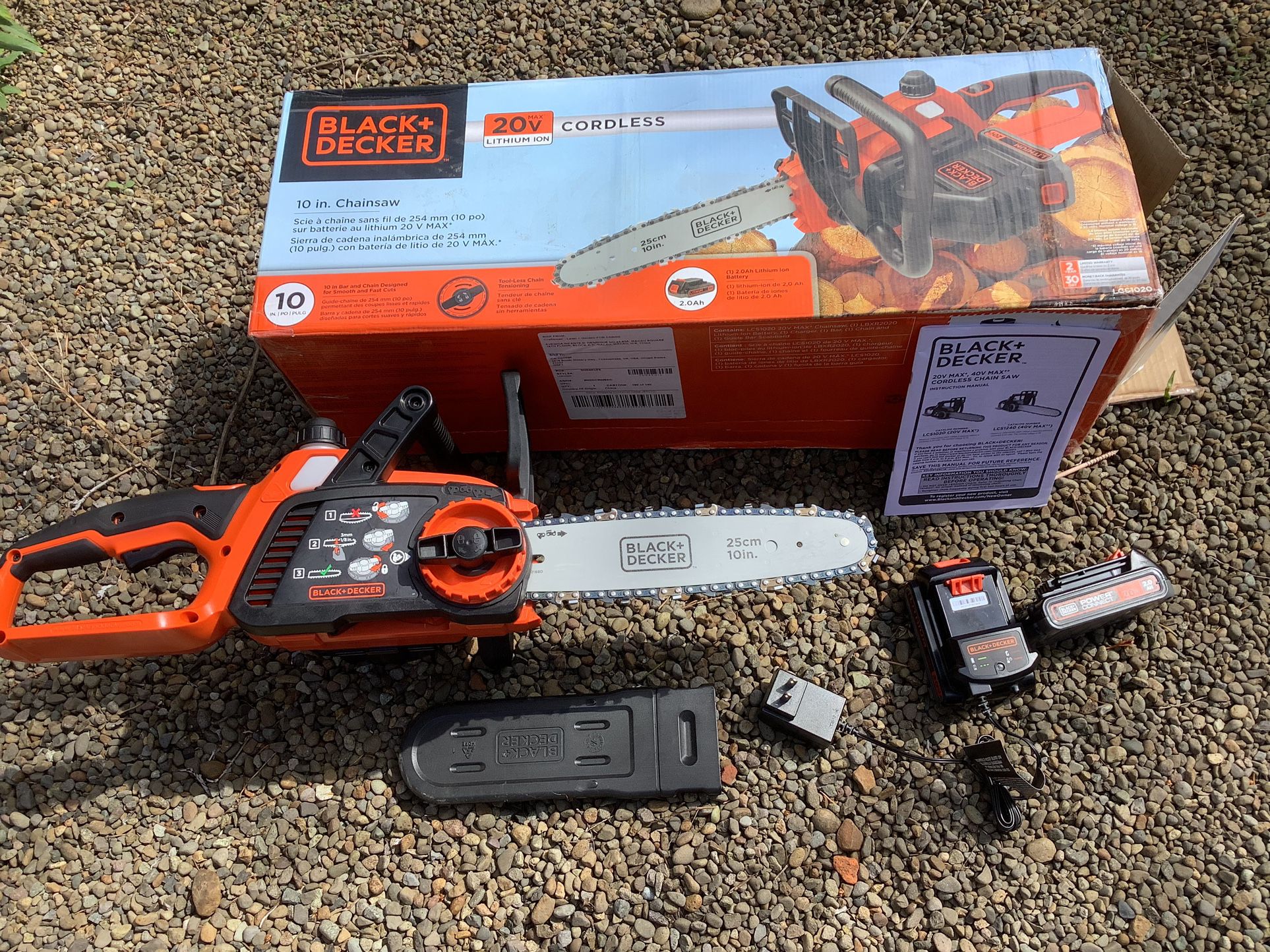 20V MAX 10 in. Battery Powered Chainsaw Kit with 2 Lithium Batteries & Charger