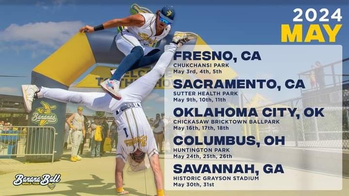 2 Savannah Bananas Tickets - Fresno Saturday May 4, 2024