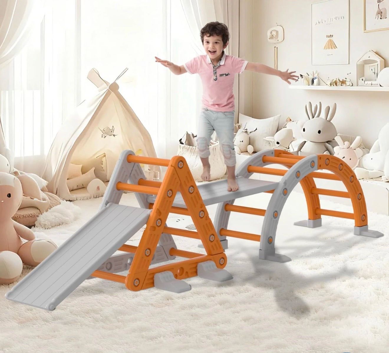 Garvee 9-in-1 Toddler Indoor Climbing Set - Early Childhood Motor Skills Development Playset