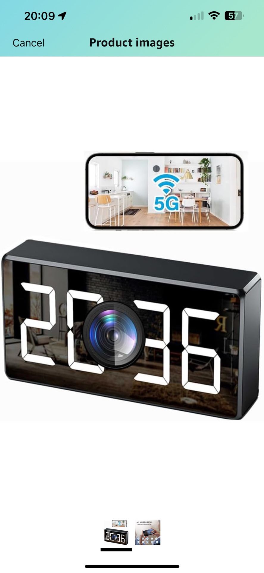 Clock Camera 5G 4K HD Wireless Camera WiFi Nanny Cam for Home Indoor Security with Motion Detection and Night Vision【Upgraded】