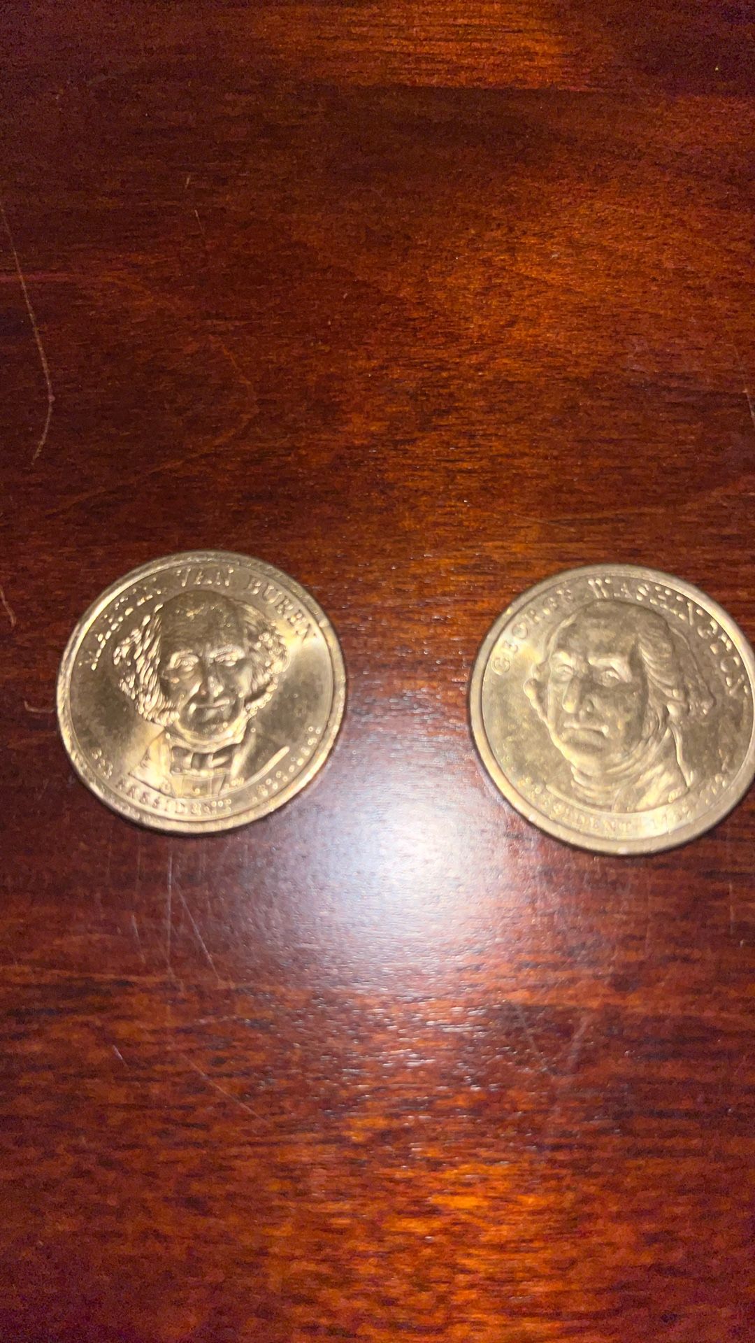 George Washington And Martin Van Buren Coins