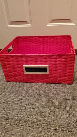 Red Weave Basket with Handles & Chalk Board