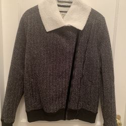 Abercrombie & Fitch Sweater Jacket Full Zip Sherpa Fleece Lined Womens