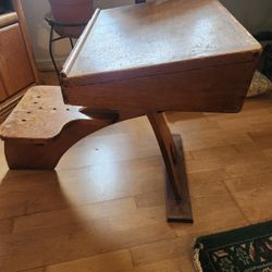 Vintage American Walnut Child's School Desk 