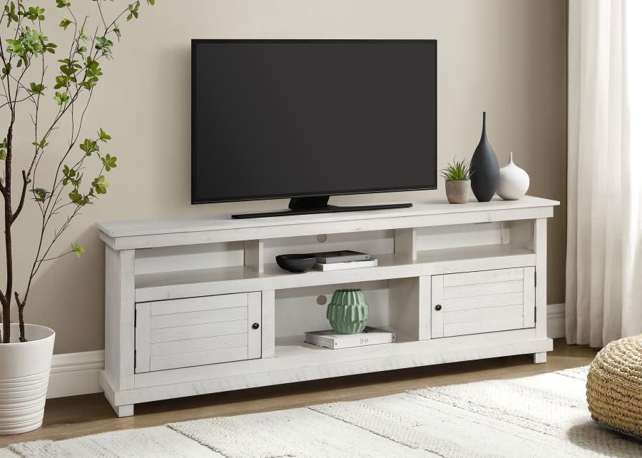 70-inch TV Stand Media Console Distressed White