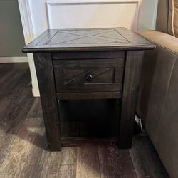 Garrett Dark Tone Storage End Table