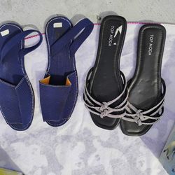2 Pairs Of Ladies Sandals Size 9