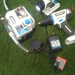 Hart Cordless Drill,Dremel, Flashlight,Charger And Bits For Both