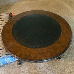 Wood Coffee Table w/ Metal Legs