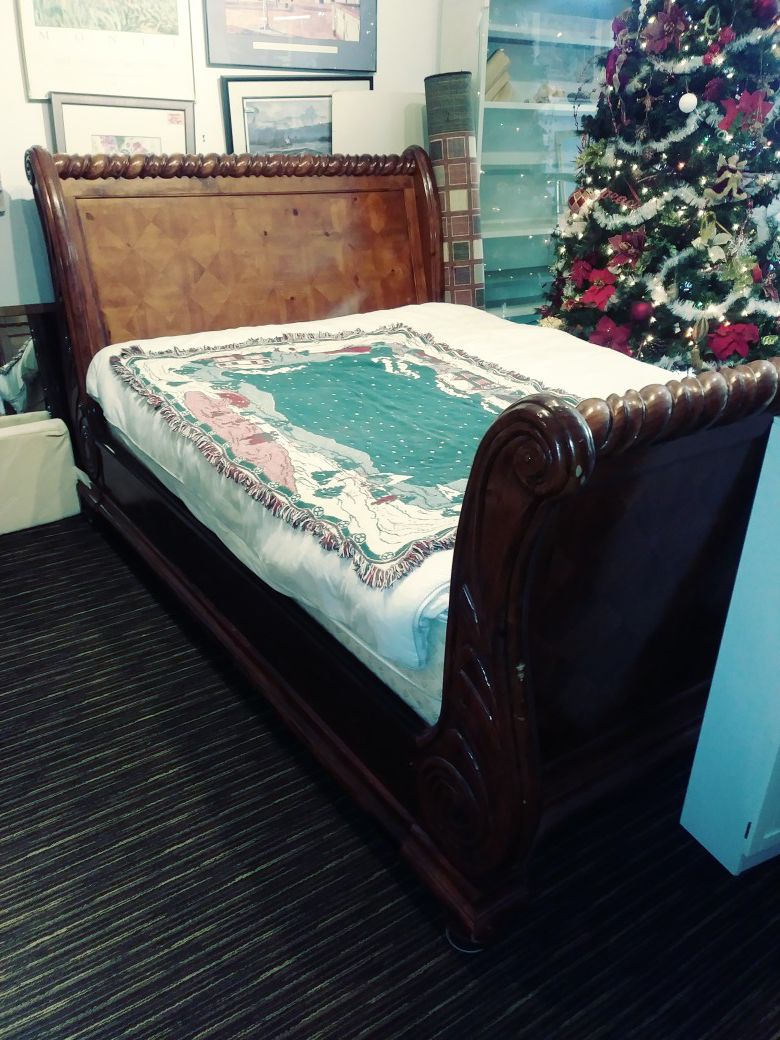 Queen sleigh bed frame