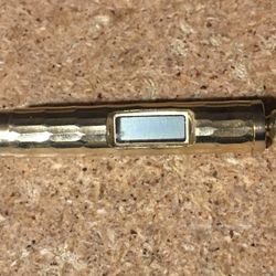 Vintage Digital Gold Tone Pendant Watch Necklace Cylinder