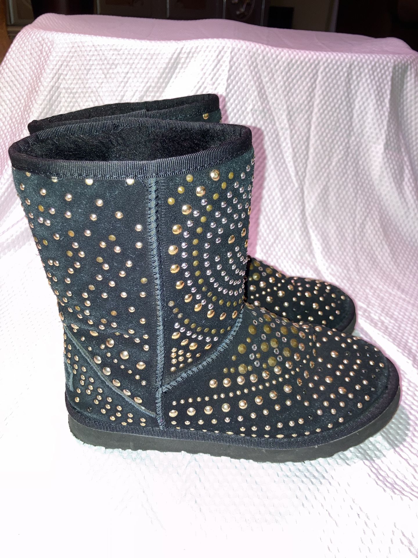 Black embellished Ugg (Jimmy Choo) boots Size 8